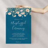 Klassieke Boho Blush Wildflower Unplugged Ceremony Poster