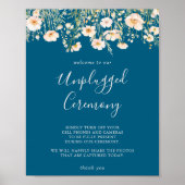 Klassieke Boho Blush Wildflower Unplugged Ceremony Poster (Voorkant)