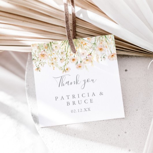Klassieke Boho Blush Wildflower Wedding Bedankjes Labels