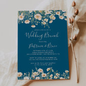 Klassieke Boho Blush Wildflower Wedding Brunch Kaart