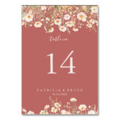 Klassieke Boho Blush Wildflower Wedding Kaart (Achterkant)