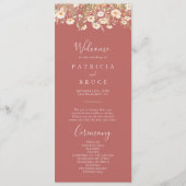 Klassieke Boho Blush Wildflower Wedding Programma Programmakaart (Voorkant)