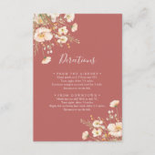 Klassieke Boho Blush Wildflower Wedding Routebesch Informatiekaartje (Voorkant)