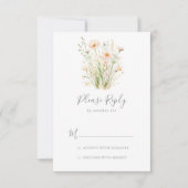 Klassieke Boho Blush Wildflower Wedding RSVP (Voorkant)