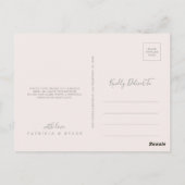 Klassieke Boho Blush Wildflower Zwart Dank u Briefkaart (Achterkant)