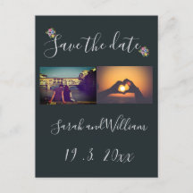 Klassieke Boho Chic Bloemige Marineblauwe Trouwthe