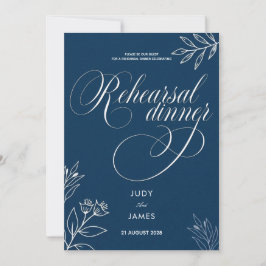 KLASSIEKE BOHO CHIC LANDelijke SCRIPT NAVY OEFENIN Kaart