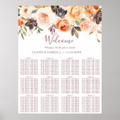 Klassieke Boho Floral Wedding Seating Chart Poster (Voorkant)
