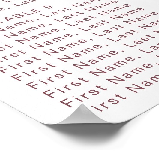 Klassieke Boho Floral Wedding Seating Chart Poster (Hoek)