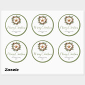 Klassieke Boho Neutrale Kleur Kerst Ronde Sticker (Vel)
