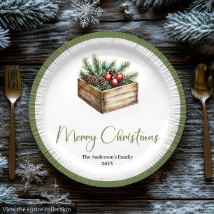 Klassieke Boho Scandinavische Kerstboom Borden Papieren Bordje