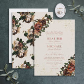 Klassieke Boho Terracotta Greenery Floral Wedding Kaart