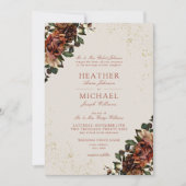 Klassieke Boho Terracotta Greenery Floral Wedding Kaart (Voorkant)