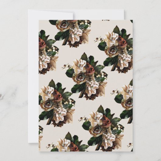 Klassieke Boho Terracotta Greenery Floral Wedding Kaart (Achterkant)