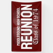 Klassieke Bold 50 Jaar High School Reunion Klasse  Spandoek (Verticaal)