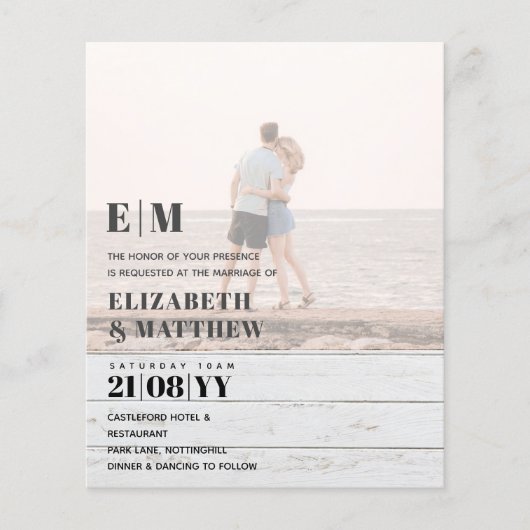 Klassieke BOLD FOTO OVERLAY Wedding Invite BUDGET Flyer (Voorkant)