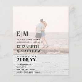Klassieke BOLD FOTO OVERLAY Wedding Invite BUDGET Flyer