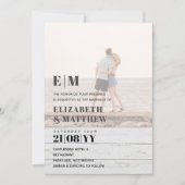 Klassieke BOLD FOTO OVERLAY Wedding Invite Kaart (Voorkant)