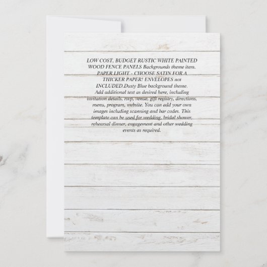 Klassieke BOLD FOTO OVERLAY Wedding Invite Kaart (Achterkant)