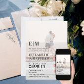 Klassieke BOLD FOTO OVERLAY Wedding Invite Kaart