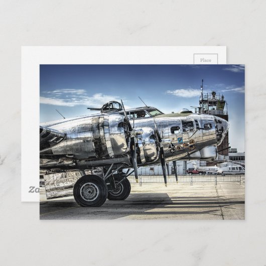 Klassieke bommenwerper b-17 briefkaart (Voorkant / Achterkant)