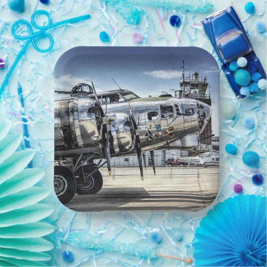 Klassieke bommenwerper b-17 papieren bordje (Feest)