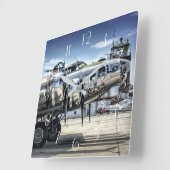 Klassieke bommenwerper b-17 vierkante klok (Hoek)