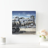 Klassieke bommenwerper b-17 vierkante klok (Huis)