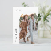 Klassieke Boog Foto Boho Bruiloft Koppels Bruiloft Bedankkaart (Staand voorkant)