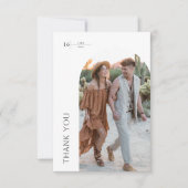 Klassieke boogfoto Boho bruiloft koppels bruisfees Bedankkaart (Voorkant)