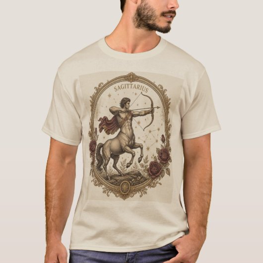 Klassieke Boogschutter Zodiakale Centaur Kunst T-shirt (Voorkant)