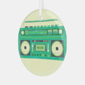 Klassieke Boom Box Vintage Afbeelding Glas Ornament (Voorkant links)