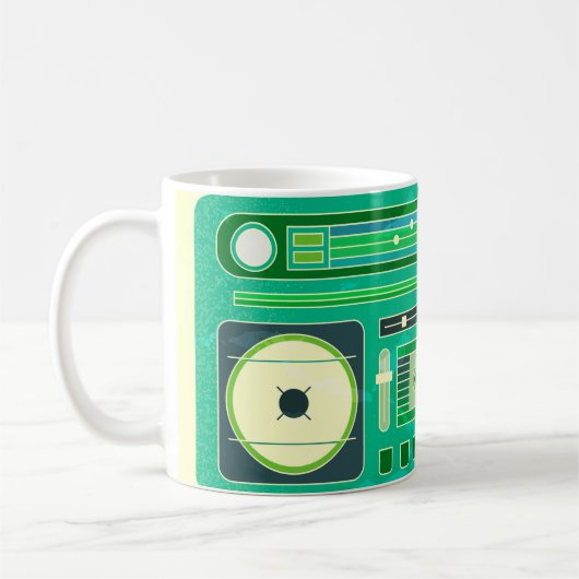 Klassieke Boom Box Vintage Afbeelding Koffiemok (Links)