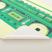 Klassieke Boom Box Vintage Afbeelding Sherpa Deken (3/4)
