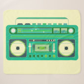 Klassieke Boom Box Vintage Afbeelding Sherpa Deken (Voorkant (horizontaal))