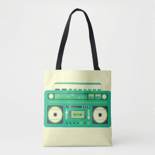 Klassieke Boom Box Vintage Afbeelding Tote Bag (Voorkant)