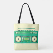 Klassieke Boom Box Vintage Afbeelding Tote Bag (Achterkant)
