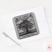 Klassieke boom met Boeken Ex Libris Bookplaat - Gr Vierkante Sticker (Envelop)