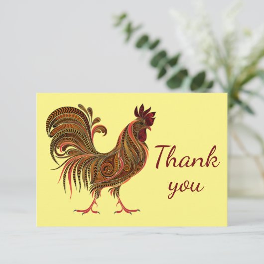 Klassieke booster Chicken Boerderij Dank je Bedankkaart (Staand voorkant)