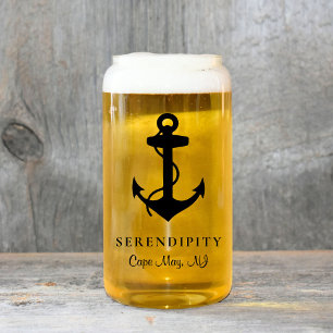 Klassieke boot anker blikvorm glas