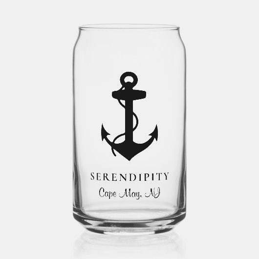 Klassieke boot anker blikvorm glas (Voorkant)