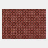 Klassieke Bordeaux Rood & Goud 3 Stuk Wrap Set Inpakpapier Vel (Voorkant)
