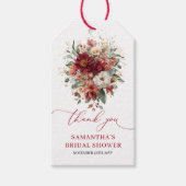 Klassieke bordeauxgroene herfst bruiloftsshower fa cadeaulabel (Voorkant)