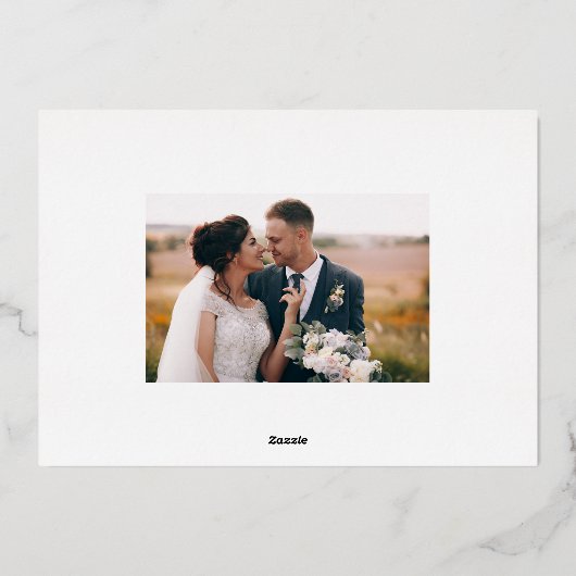 Klassieke Border Foto Holiday Gold Foil Kaart (Achterkant)