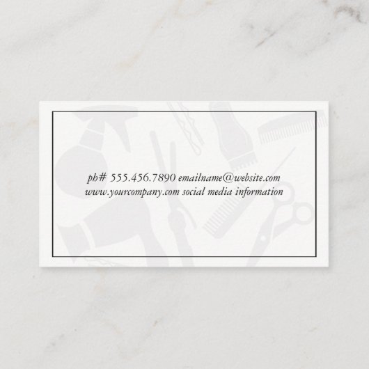 Klassieke Border Hair Stylist Visitekaartje (Achterkant)