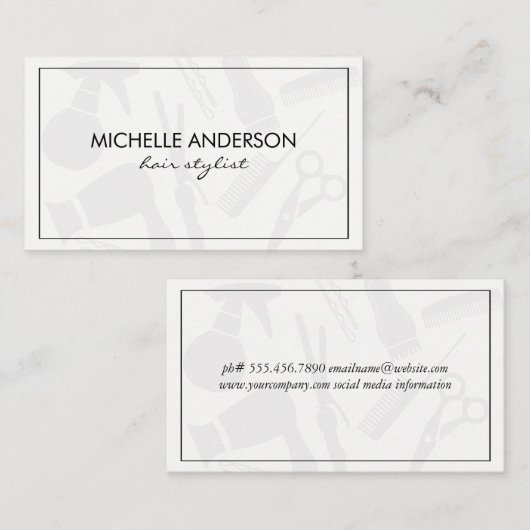 Klassieke Border Hair Stylist Visitekaartje (Voorkant / Achterkant)
