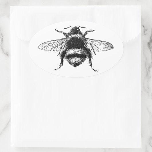 Klassieke borrelbijen ovale sticker (Tas)