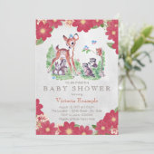 Klassieke bos-babyshower kaart (Staand voorkant)