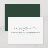 Klassieke Bos Groen en Wit Receptie Bruiloft Informatiekaartje (Voorkant / Achterkant)