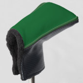 Klassieke bosgroene golfputterhoes met stijl golfheadcover (3/4 voorkant)